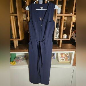A New Day Navy Sleeveless Wide Leg  Jumpsuit